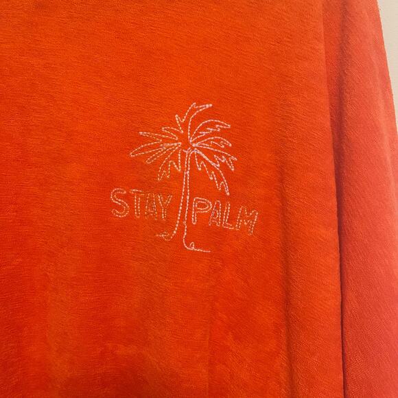 Old Navy Orange Loose Cropped Long-Sleeve Performance Slub-Knit Terry Sweatshirt - Picture 3 of 6